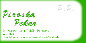 piroska pekar business card