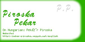 piroska pekar business card